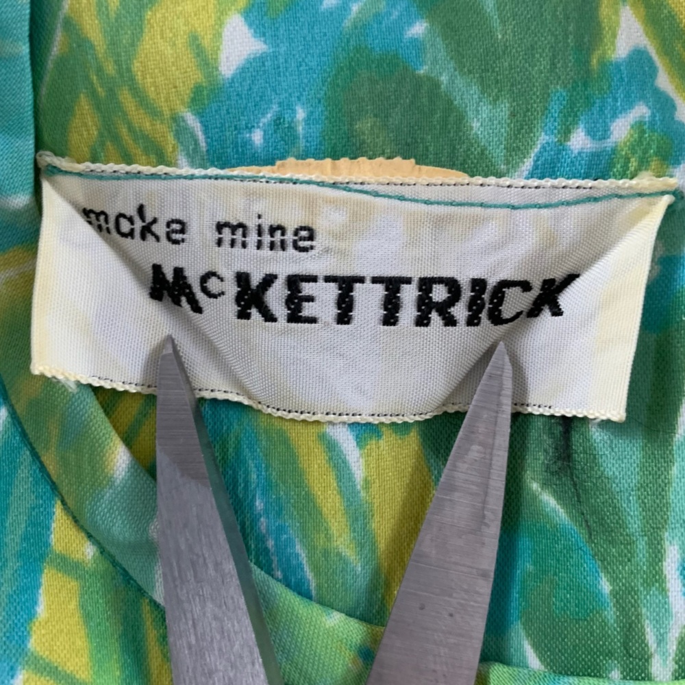 Vintage Make Mine McKettrick Pleated A-Line Van Gogh High Neck Short Sle… - Picture 3 of 11